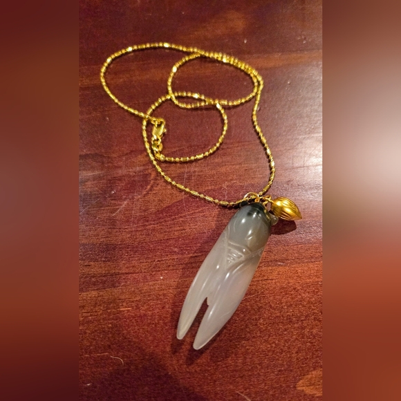 Antique Jade Cicada Necklace - Picture 4 of 7